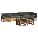 vidaXL Ensemble de canapés d'extérieur 8 pc Naturel et Anthracite