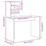 vidaXL Bureau d'écriture Blanc MDF Compact Étagères Décoratives