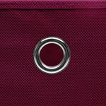 vidaXL Boîtes de rangement 4 Pièces Rouge foncé 32x32x32 cm Tissu