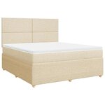 vidaXL Sommier à lattes de lit avec matelas Crème 180x200 cm Tissu