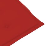 vidaXL Chaises de jardin lot de 2 et coussins rouge Bois teck massif