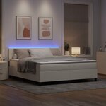 vidaXL Lit à ressort LED avec tête de lit Crème et Blanc 180 x 200 cm