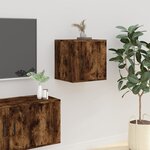 vidaXL Meubles TV muraux 2 Pièces Chêne fumé 40x34 5x40 cm