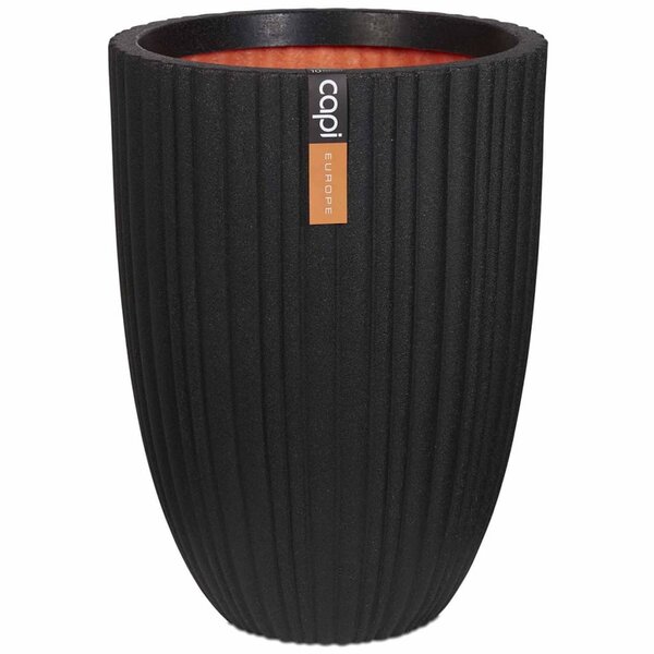 Capi Pot à fleurs Urban Tube élégant bas 46x58 cm noir KBLT783