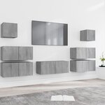vidaXL Ensemble de meubles TV 7 Pièces Sonoma gris Bois d'ingénierie