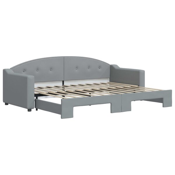 vidaXL Lit de jour avec gigogne sans matelas gris clair 80x200 cm
