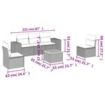 vidaXL Salon de jardin 6 Pièces avec coussins gris résine tressée