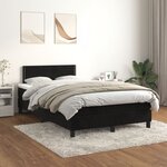 vidaXL Sommier à lattes de lit avec matelas noir 120x190 cm velours