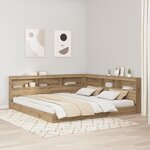 vidaXL Tête de lit de rangement avec étagère chêne artisanal 200 cm