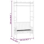 vidaXL Banc de jardin avec pergola 116 cm Bambou