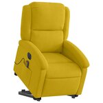 vidaXL Fauteuil inclinable de massage électrique jaune velours