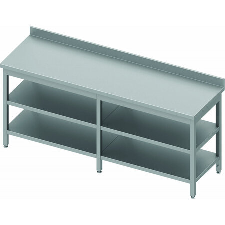 Table inox avec 2 etagères & renfort - profondeur 600 - stalgast -  - acier inoxydable2000x600 x600x900mm
