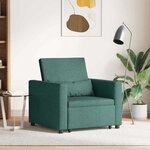 vidaXL Canapé Lit Simple Vert foncé 90 x 165 x 87 cm tissu