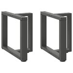 vidaXL Pieds de table basse en T  2 pièces  anthracite  50 x 25 x (42-43) cm  acier