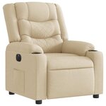 vidaXL Fauteuil inclinable électrique Crème Tissu