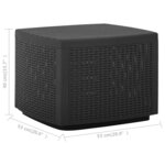 Vidaxl table de jardin gris 53x53x40 cm plastique
