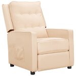 vidaXL Fauteuil inclinable Crème Tissu