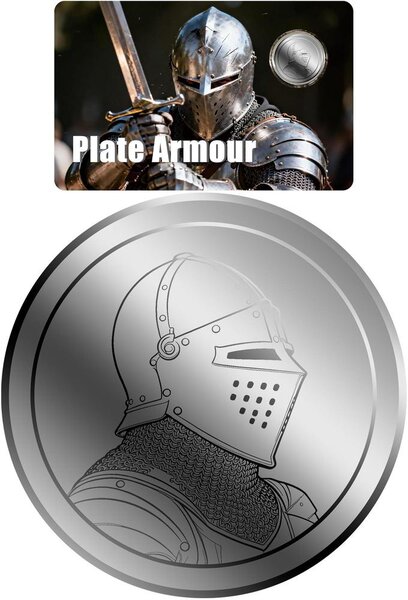 Monnaie PLATE ARMOUR What Makes A Knight 1/500 Oz Platine 25$ Liberia 2026