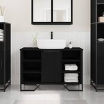 vidaXL Cabinet de Lavabo Chêne noir 91 x 35 x 60 cm Bois d'ingénierie