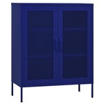 vidaXL Armoire de rangement Bleu marine 80x35x101 5 cm Acier