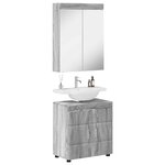 vidaXL Ensemble de mobilier de salle de bain TULUM Gris Sonoma