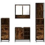 vidaXL Ensemble meubles salle de bain 4 Pièces chêne fumé bois ingénierie