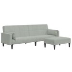 vidaXL Canapé-lit à 2 places avec repose-pied gris clair velours