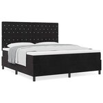 vidaXL Lit à ressorts avec matelas Noir 180 x 200 cm Velours