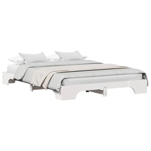 vidaXL Cadre de lit Blanc 140 x 200 cm Pin massif