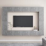 vidaXL Ensemble de meubles TV 8 Pièces Gris béton Aggloméré