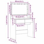 vidaXL Table de Toilette avec tiroir Bois ancien 80 x 41 x 134 5 cm