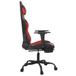 vidaXL Chaise de jeu avec repose-pied Noir et rouge Similicuir