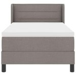 vidaXL Lit à ressorts avec matelas Taupe 190 x 90 cm Polyester