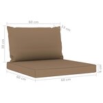 Vidaxl canapé de jardin 3 places avec coussins taupe