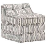 vidaXL Pouf modulaire Gris rayé Tissu