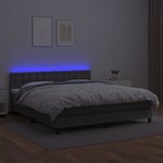 vidaXL Sommier à lattes de lit avec matelas et LED Gris 180x200 cm