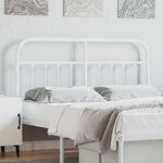 vidaXL Tête de lit métal blanc 140 cm