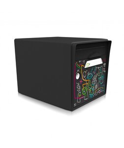 Boite aux lettres noire 1 porte "Vache de Pub" [VanLuc]