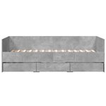 vidaXL Lit de jour avec tiroirs sans matelas gris béton 100x200 cm
