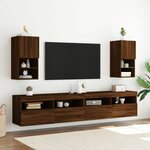 vidaXL Meuble TV avec lumières LED chêne marron 30 5x30x60 cm