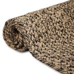 vidaXL Tapis de surface Rectangulaire Naturel et Noir 80 x 200 cm Jute