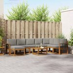 vidaXL Ensemble de canapés d'extérieur 9 Pièces Gris Naturel et Clair