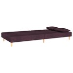 vidaXL Canapé-lit à 2 places avec deux oreillers Violet Tissu