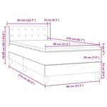 vidaXL Sommier à lattes de lit et matelas gris foncé 80x210 cm velours