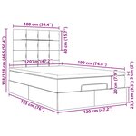 vidaXL Cadre de lit ottoman avec matelas vert foncé 120x190 cm velours