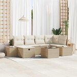 vidaXL Ensemble de canapé de jardin 7 Pièces Beige 55 x 62 x 69 cm
