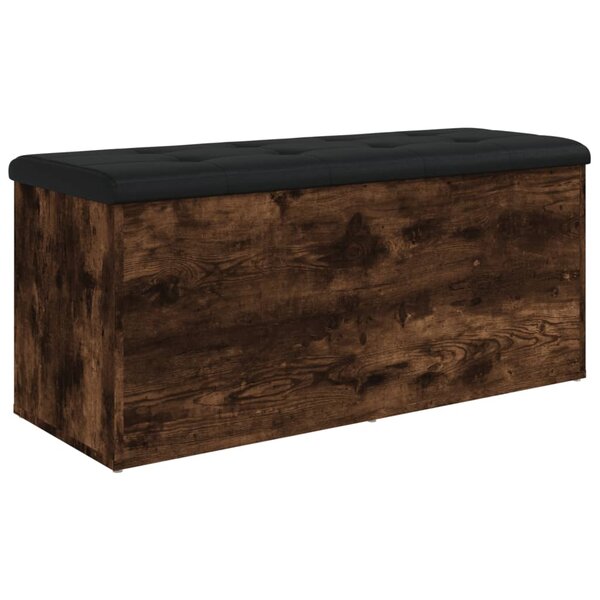 vidaXL Banc de rangement chêne fumé 102x42x45 cm bois d'ingénierie