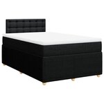 vidaXL Sommier à lattes de lit avec matelas noir 120x190 cm tissu