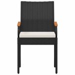 vidaXL Chaises de jardin avec coussin 2 Pièces Noir et blanc crème