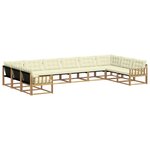 vidaXL Ensemble de canapés d'extérieur 10 pc Blanc et crème
